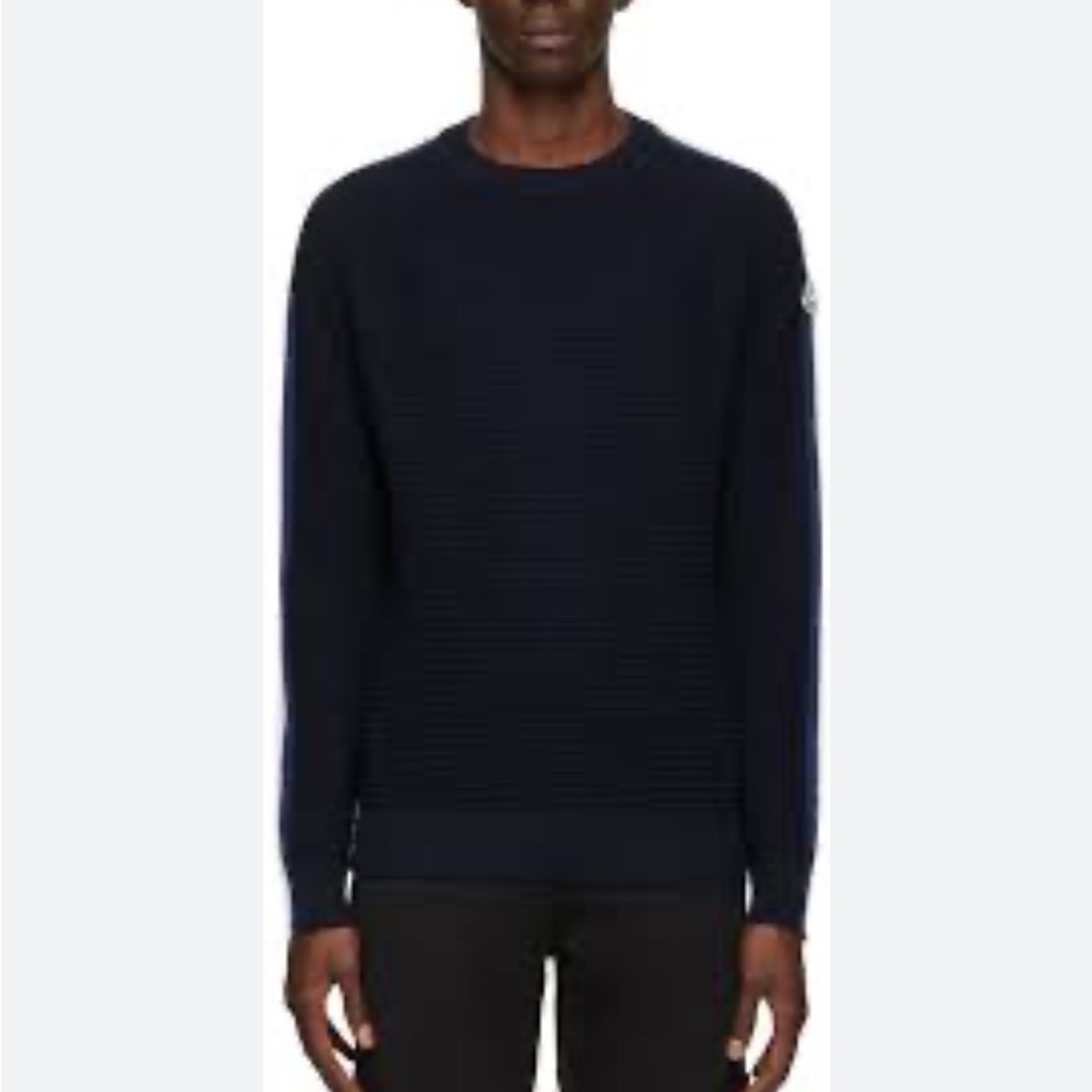 Louis Feraud textured crew neck sweater midnight blue